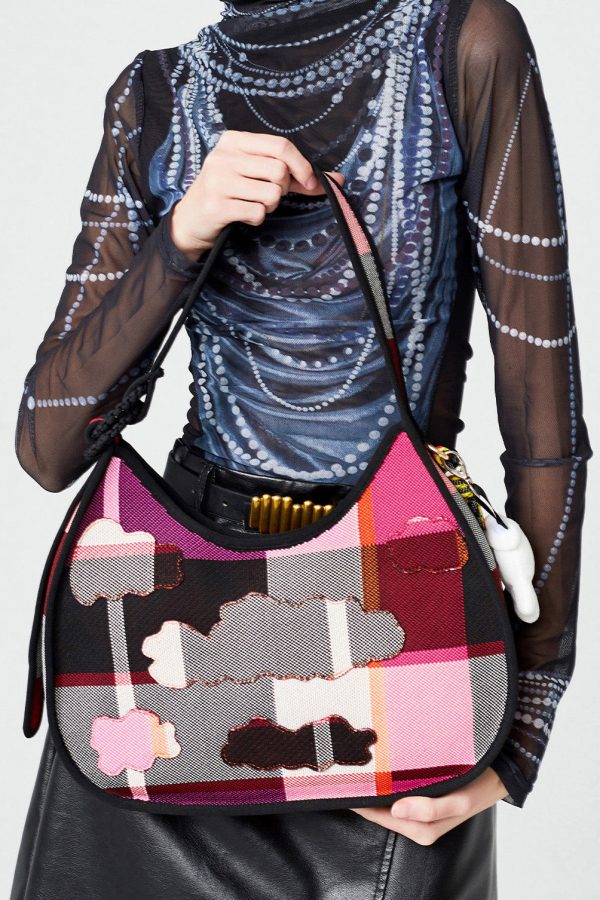 Style Colorblock Print Solid Durable Cotton Hobo Bag