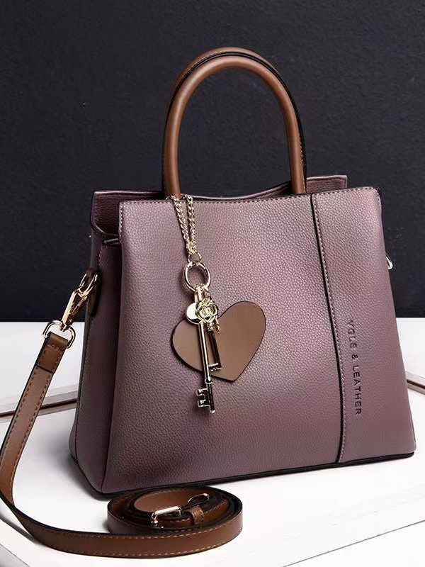 Style Green Versatile Large Capacity Leather Tote Handbag