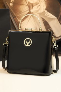 Style Leopard Solid Durable Faux Leather Tote Handbag