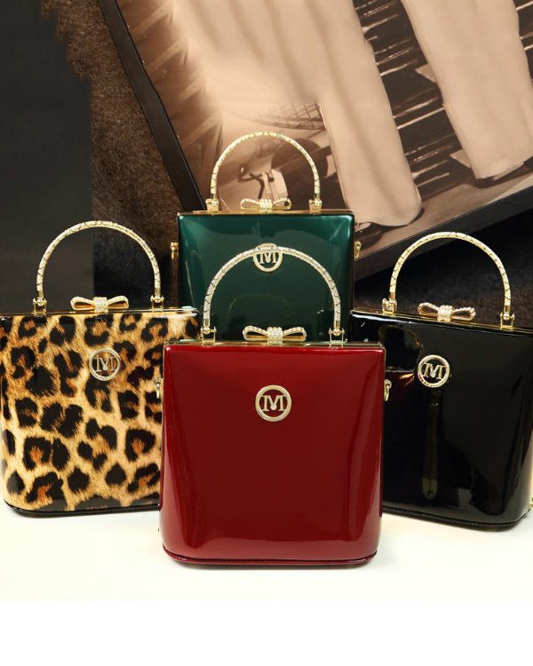 Style Leopard Solid Durable Faux Leather Tote Handbag