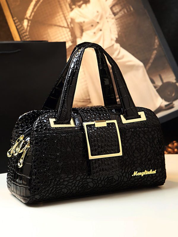 Style Mulberry Alligator Pattern Durable Faux Leather Tote Handbag