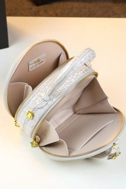 Stylish Alligator Pattern Durable Circular CrossBody Messenger Bag