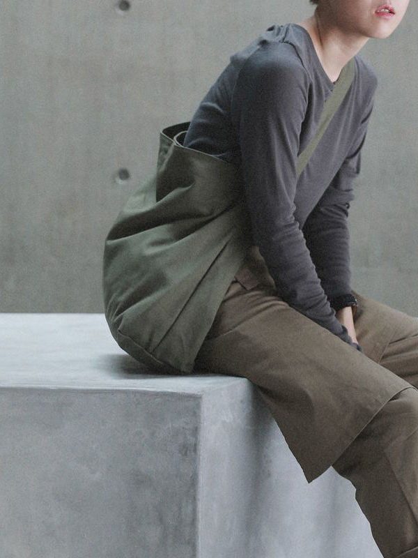 Stylish Army Green Vintage High-capacity Canvas Satchel Handbag Messenger Bag