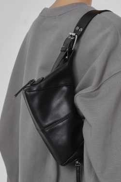 Stylish Black Solid Durable Faux Leather Shoulder Bags