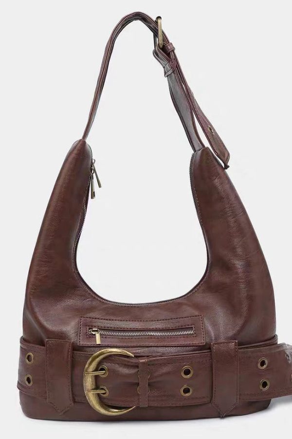 Stylish Black Zippered Solid Durable Faux Leather Shoulder Bags