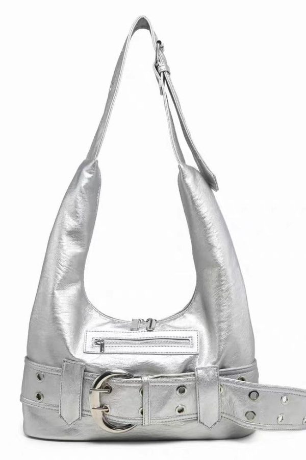 Stylish Black Zippered Solid Durable Faux Leather Shoulder Bags