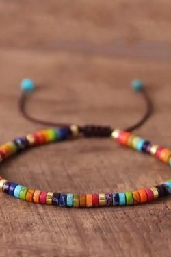 Stylish Blue Handmade Weaving Turquoise Beading Charm Bracelet