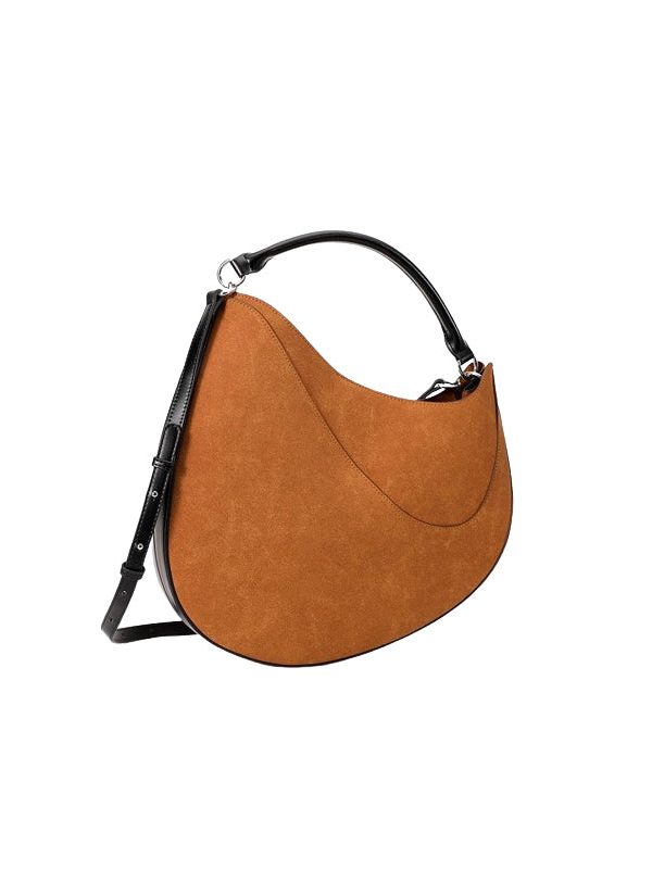 Stylish Brown Asymmetrical Large Capacity Suede Messenger Bag