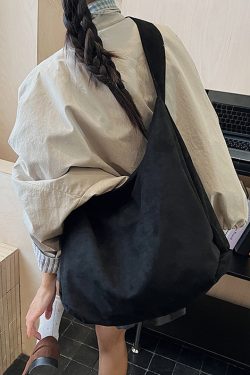 Stylish Brown Faux Suede Large Capacity Shoulder Bag