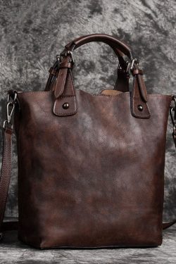 Stylish Brown Oriental Paitings Calf Leather Satchel Handbag