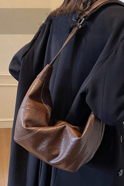 Stylish Brown Solid Durable Faux Leather Versatile Women Handbags