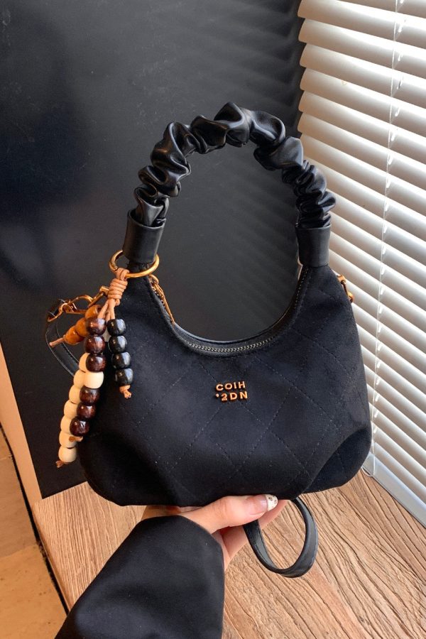 Stylish Brown Tasseled Solid Durable Faux Leather Tote Handbag