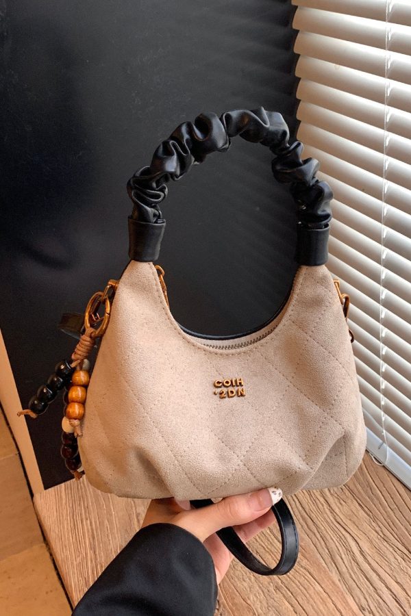 Stylish Brown Tasseled Solid Durable Faux Leather Tote Handbag