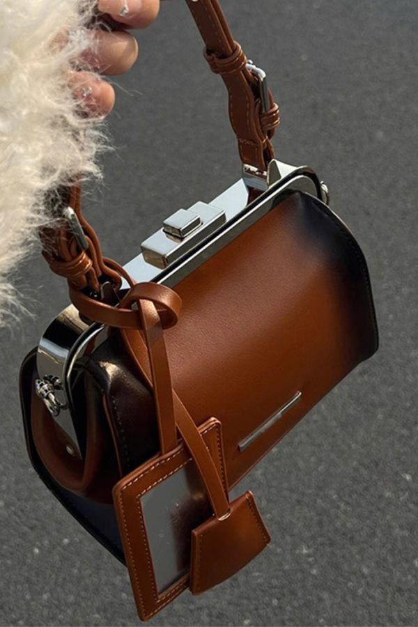 Stylish Brown Versatile Faux Leather Tote Handbag