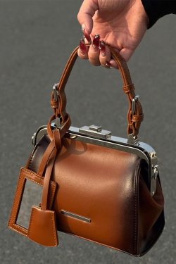 Stylish Brown Versatile Faux Leather Tote Handbag