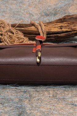 Stylish  Brown Versatile Paitings Calf Leather Satchel Handbag