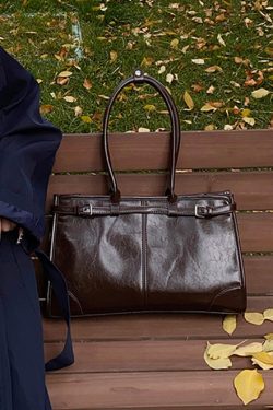 Stylish Coffee Faux Leather Large Capacity Hobo Bag