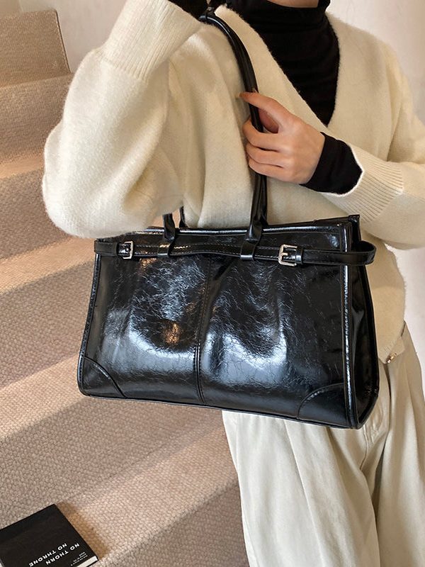 Stylish Coffee Faux Leather Large Capacity Hobo Bag