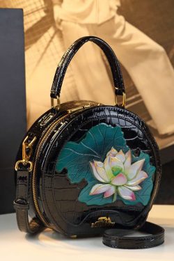 Stylish Embossed Durable Circular CrossBody Messenger Bag