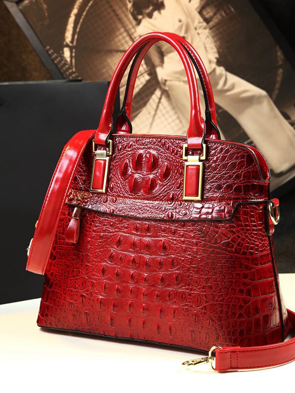 Stylish Green Crocodile Pattern Versatile Women Handbags
