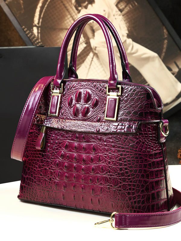 Stylish Green Crocodile Pattern Versatile Women Handbags