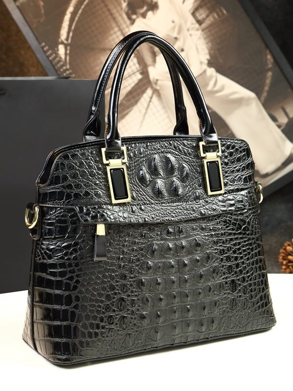 Stylish Green Crocodile Pattern Versatile Women Handbags