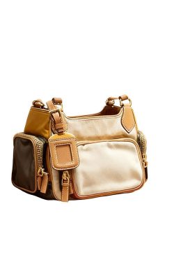 Stylish Khaki Pockets Solid Durable Faux Leather Versatile CrossBody Bag