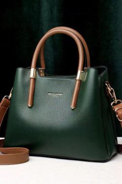 Stylish Minimalist Wine Red Leather Tote Handbag