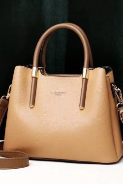 Stylish Minimalist Wine Red Leather Tote Handbag