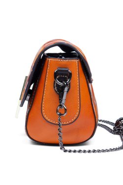 Stylish Red Calf Leather Chain Linked Messenger Bag