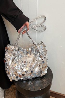 Stylish Silver Sequins Large Capacity Satchel Handbag
