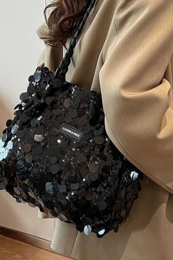 Stylish Silver Sequins Large Capacity Satchel Handbag