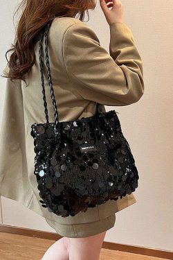 Stylish Silver Sequins Large Capacity Satchel Handbag