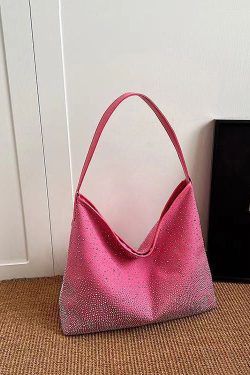 Stylish Versatile Brown Zircon Large Capacity Satchel Bag Handbag