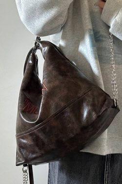 Stylish Versatile Coffee Faux Leather Satchel Bag Handbag