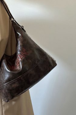 Stylish Versatile Coffee Faux Leather Satchel Bag Handbag