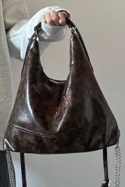 Stylish Versatile Coffee Faux Leather Satchel Bag Handbag