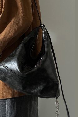 Stylish Versatile Coffee Faux Leather Satchel Bag Handbag