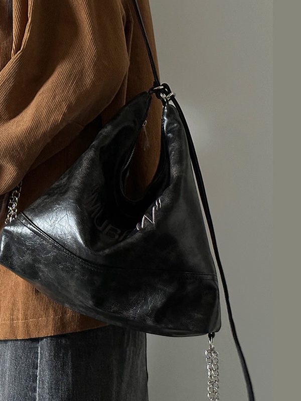 Stylish Versatile Coffee Faux Leather Satchel Bag Handbag