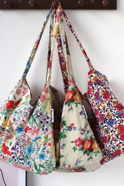 Summer Beige Print Large Capacity Canvas Satchel Bag Handbag