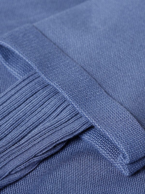 Sweater weather Upcycle big pockets blue daily knit top hooded fall