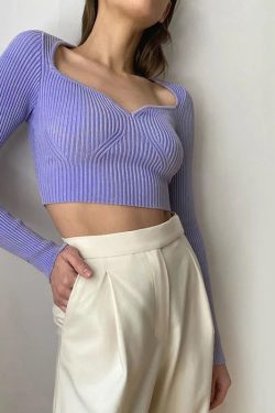 Sweetheart Neckline Corduroy Crop Top