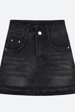 Tasseled Denim Mini Skort