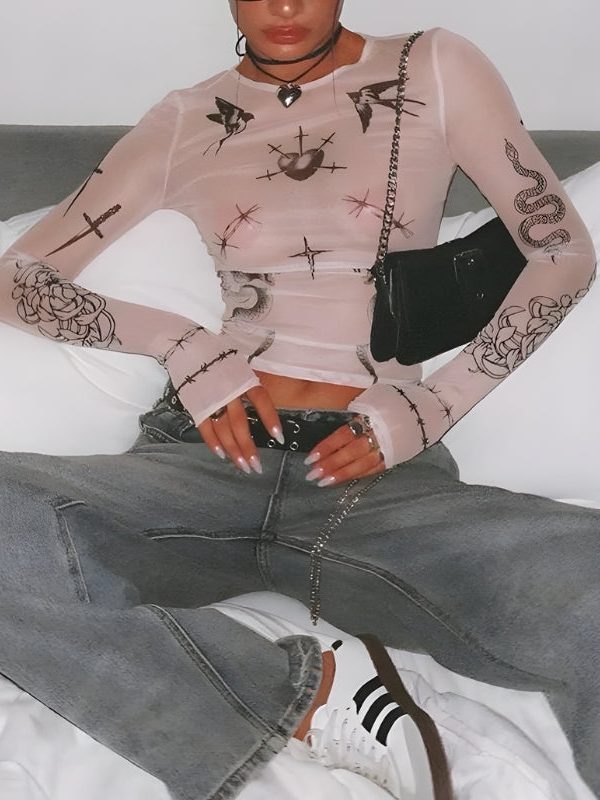 Tattoo Sheer Top