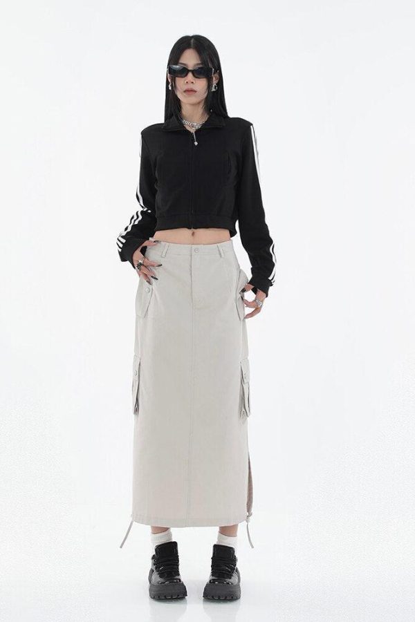 Tech Parachute Maxi Skirt