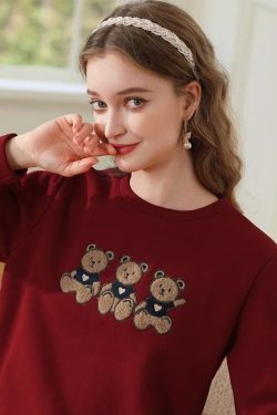 Teddy Bears Embroidered Sweatshirt