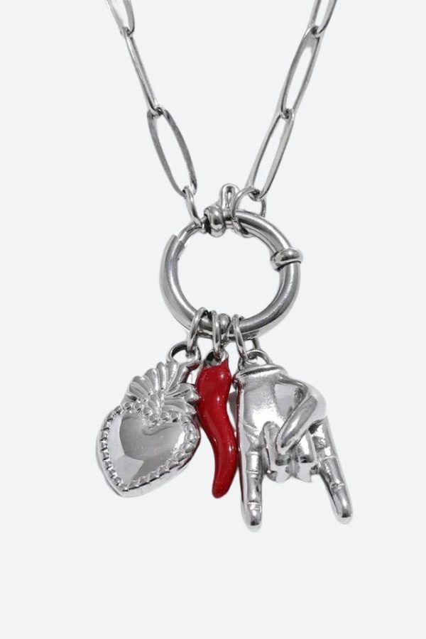 Three Charms Necklace & Bracelet Set