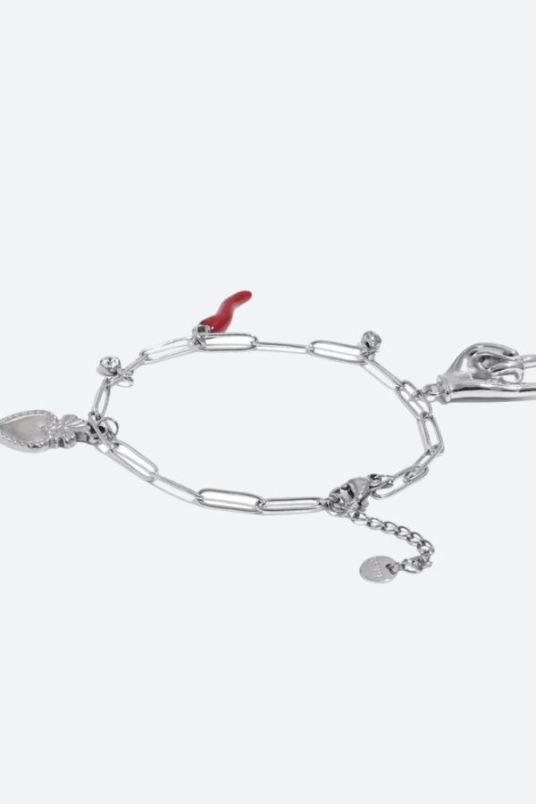 Three Charms Necklace & Bracelet Set