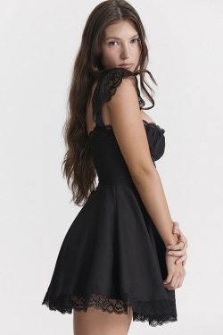 Tie-Back Lace Mini Dress