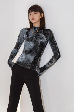 Tie Dye High Neck Top